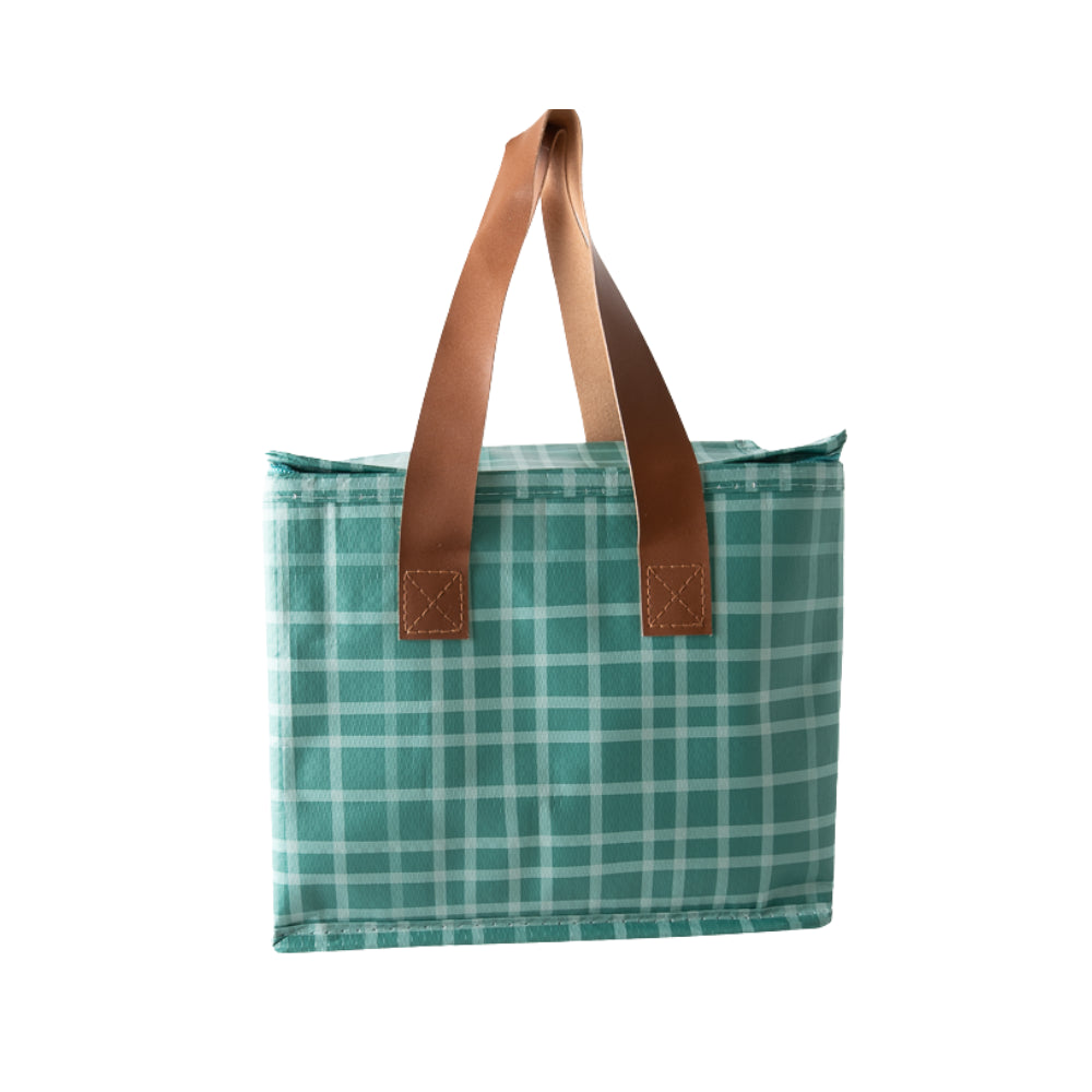 Indigo Series Reusable Mini Cooler Bag - JADE CHECK